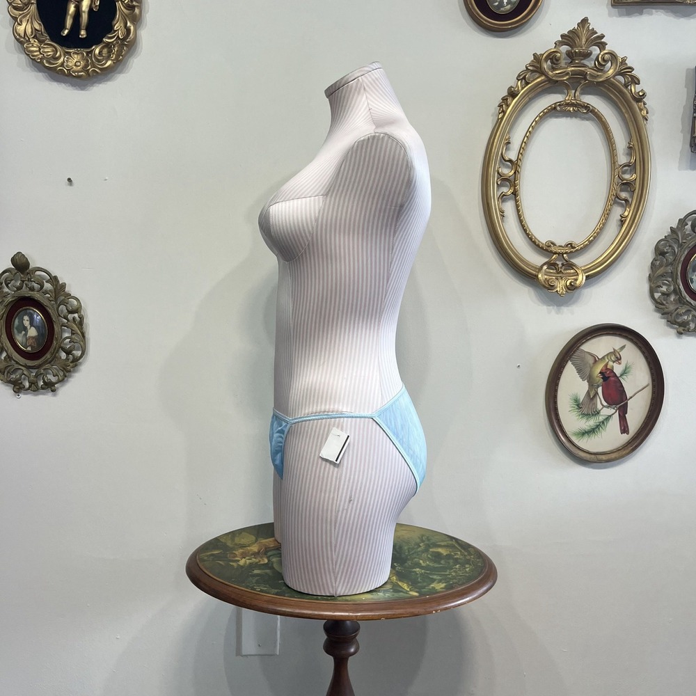 Vintage Classified Sheer High Cut Panties Light Blue Size Large